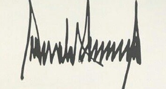 подпись Трампа
